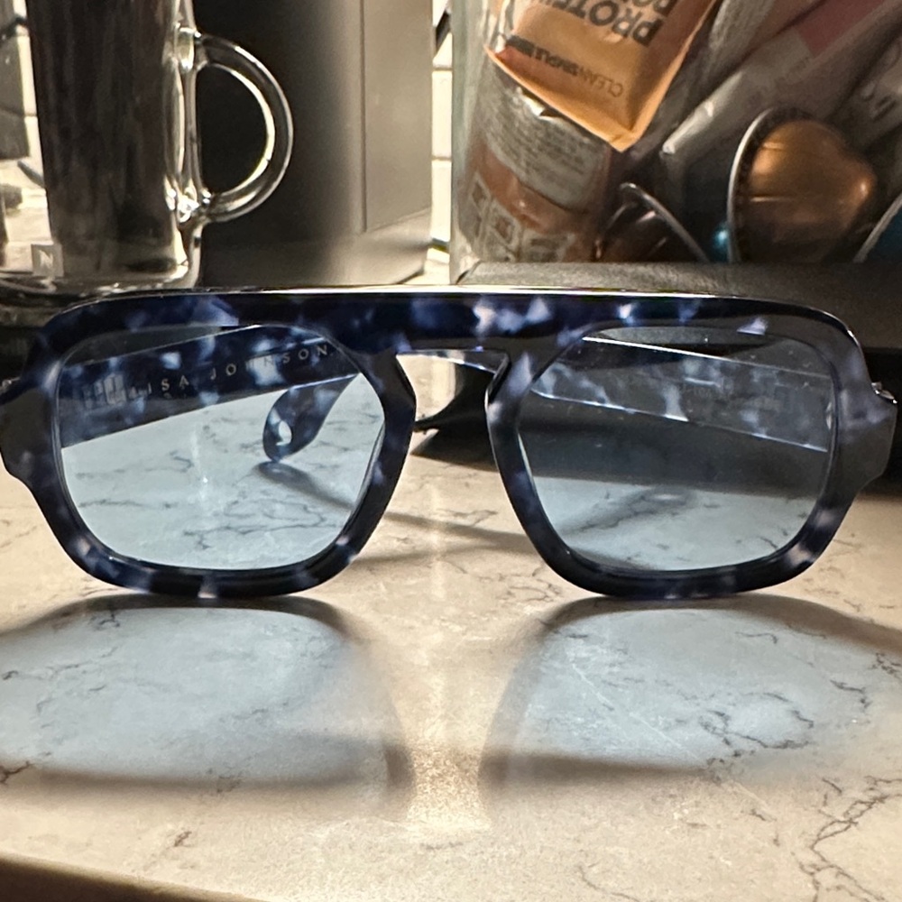 Blue Tortoiseshell Square Sunglasses for Women - Fashion Acetate Frame